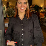 Eliana 3D Floral Button-Down Top