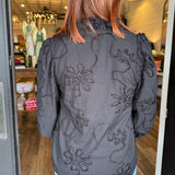 Eliana 3D Floral Button-Down Top