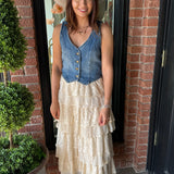 Sutton Lace Tiered Maxi Skirt
