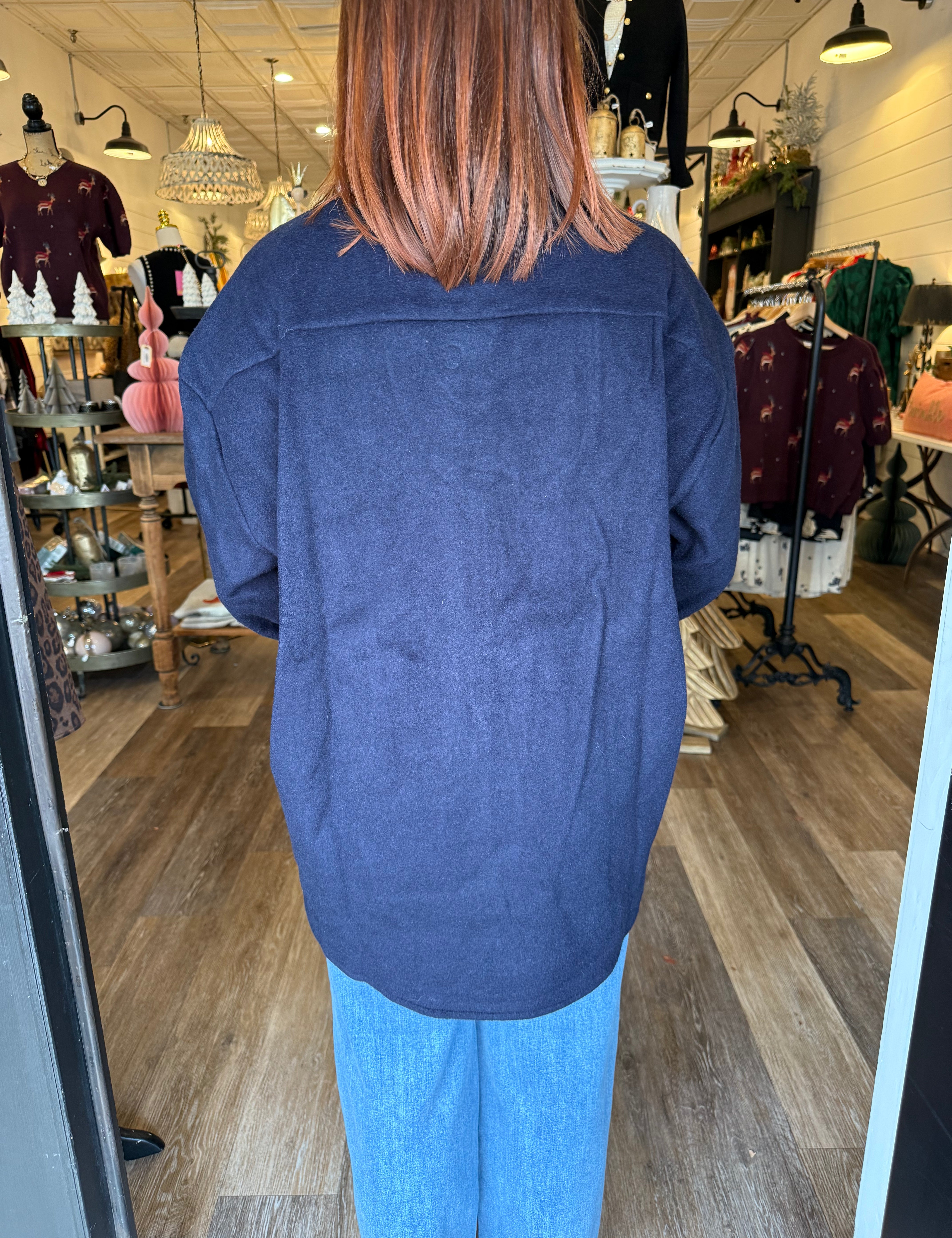 SHEARLING COLLARED SHACKET