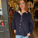 SHEARLING COLLARED SHACKET