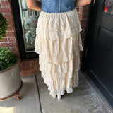 Sutton Lace Tiered Maxi Skirt