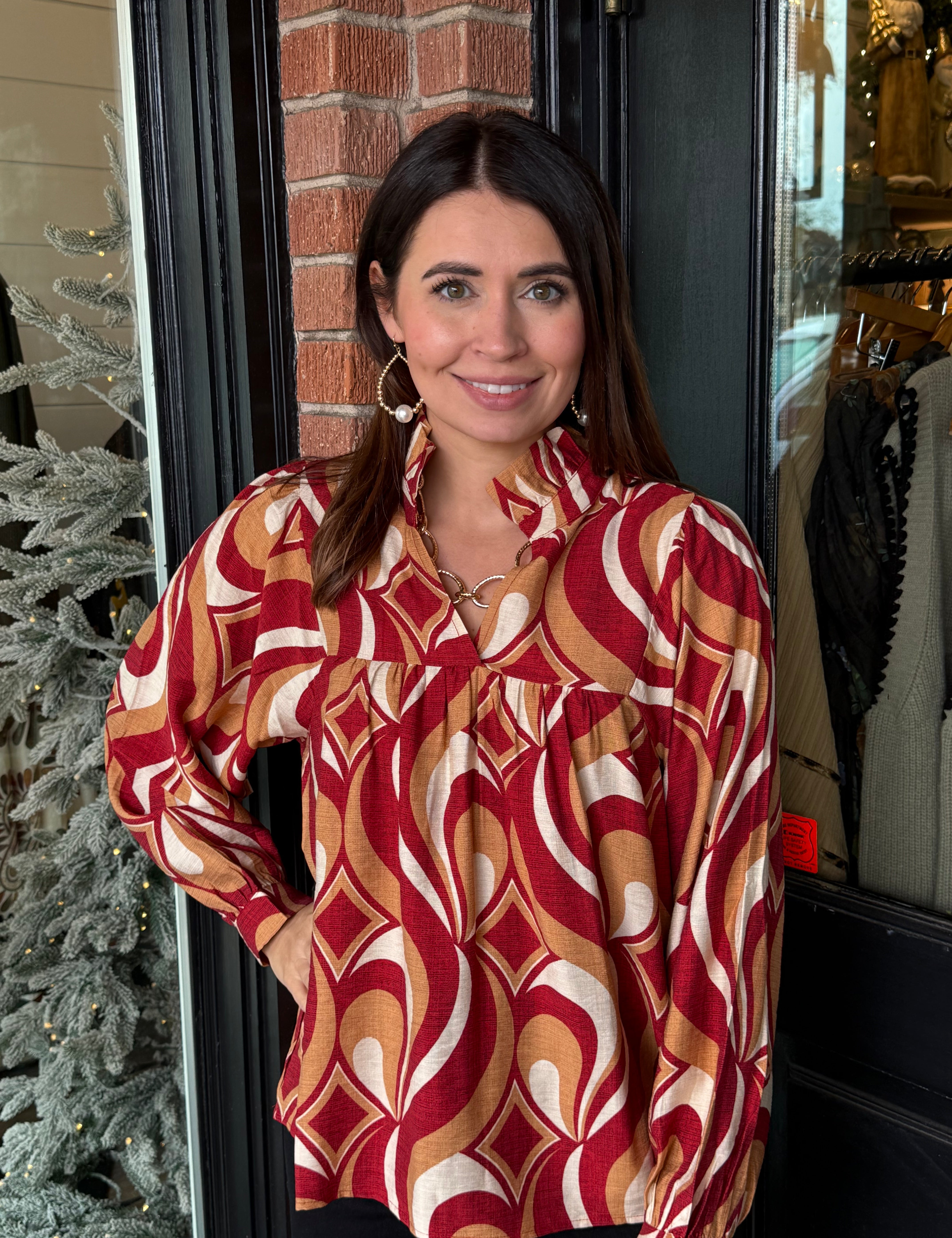 Sophia Geometric Print Top