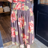 Avery Floral Velvet Tie Midi Skirt