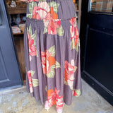 Avery Floral Velvet Tie Midi Skirt
