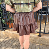 Chloe Tiered Faux Leather Skirt