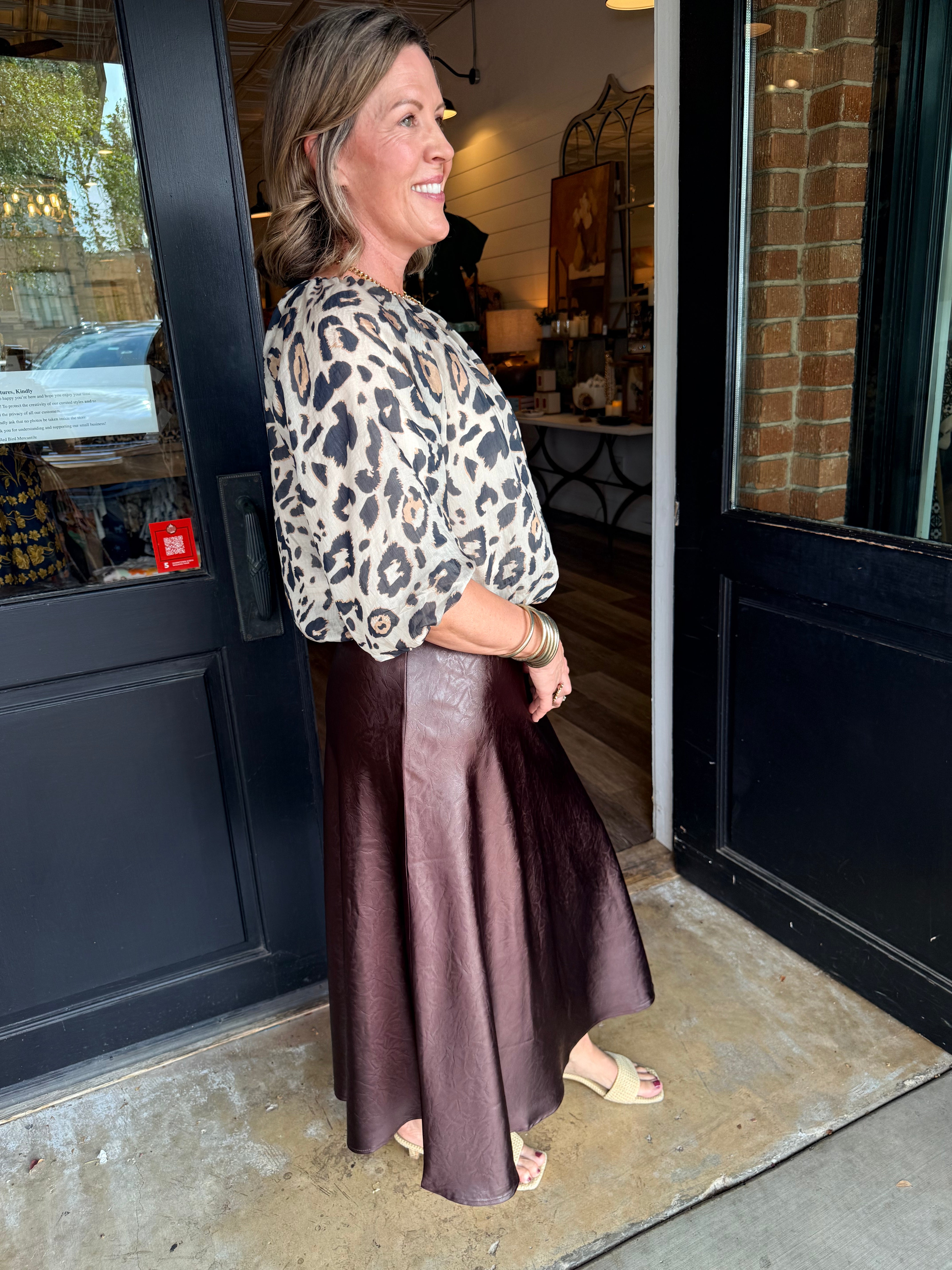 Marilyn Animal Print Puff Sleeve Top