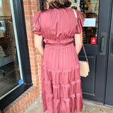 Emma V-Neck Tiered Midi Dress