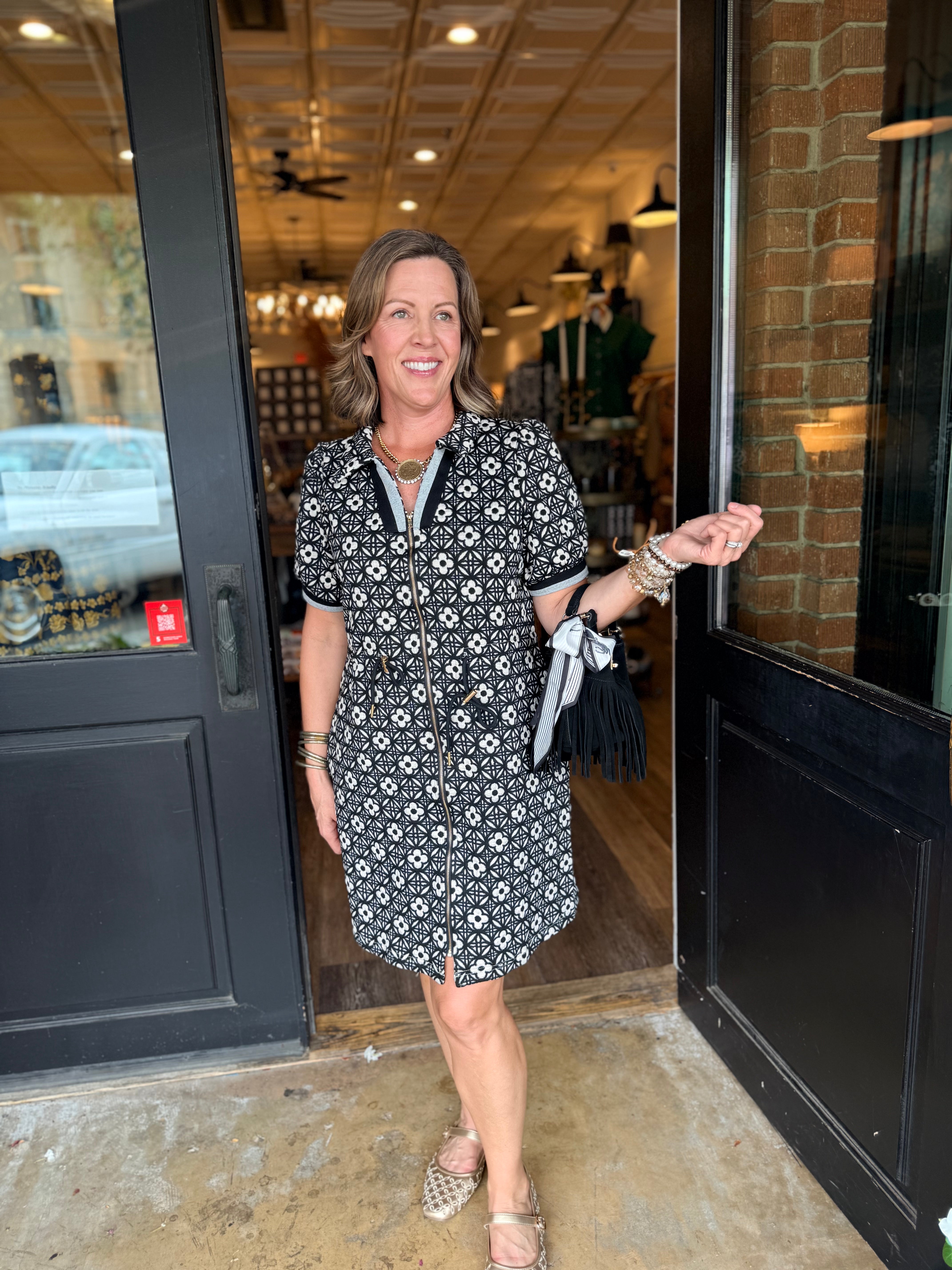 Stevie Floral Zip Front Mini Dress