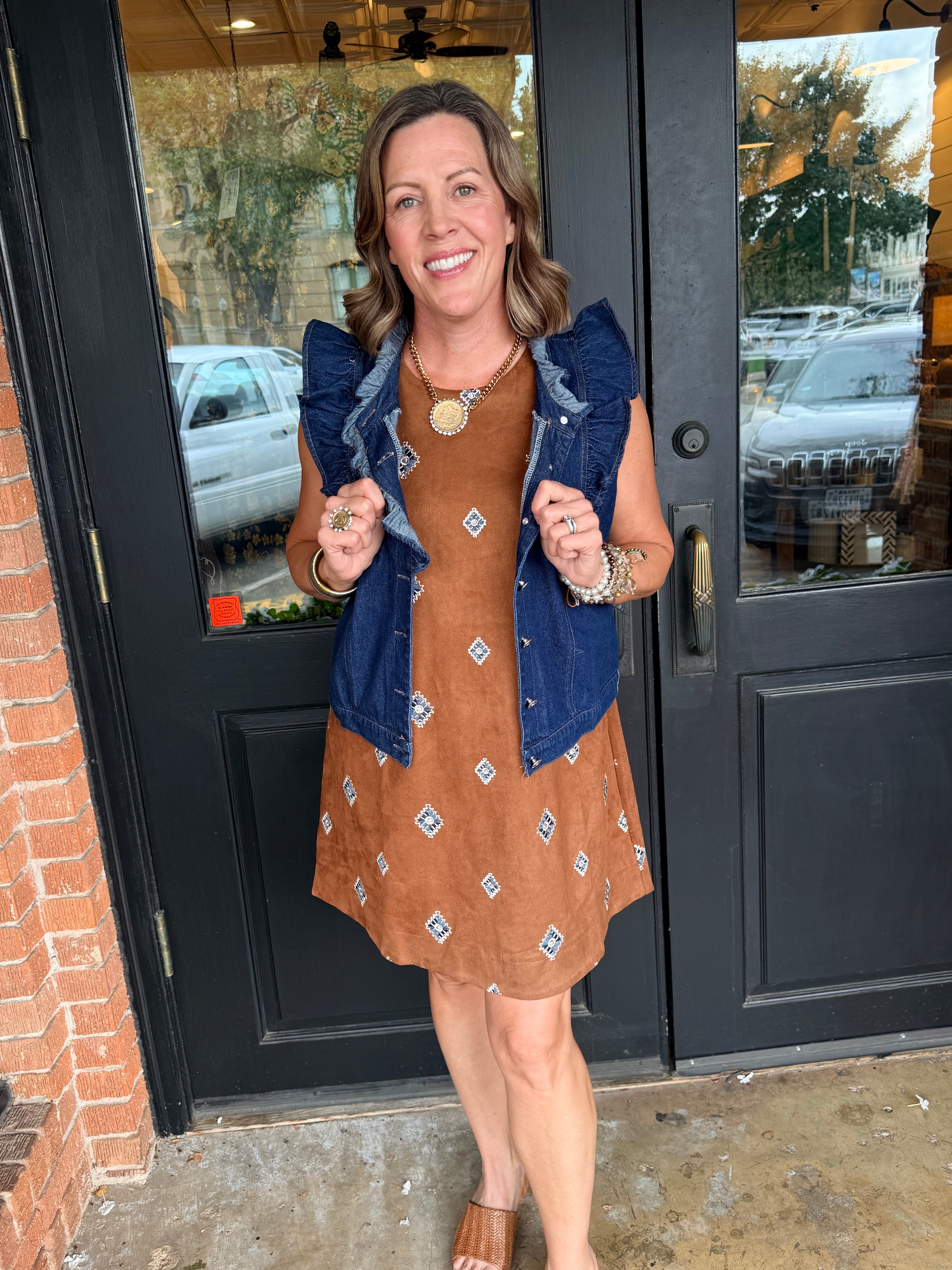 Blaire Ruffle Detail Denim Vest