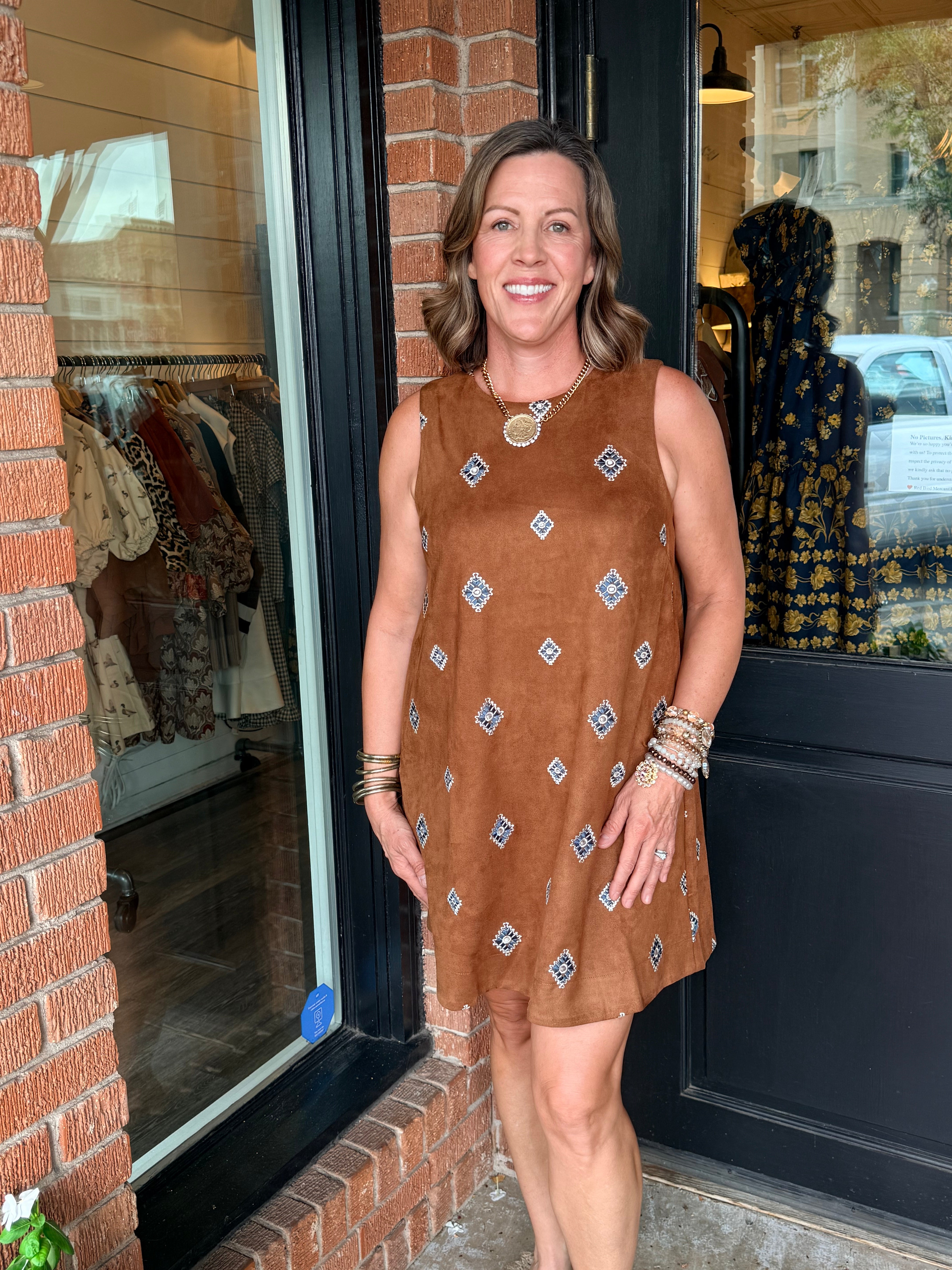 Lindsy Embroidered A-Line Dress