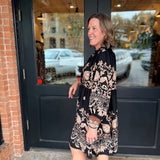 Avery Smocked Printed Mini Dress