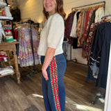 Delaney Wide Leg Denim Drawstring Pants