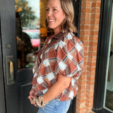Cassidy Plaid Zip Front Top