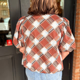 Cassidy Plaid Zip Front Top