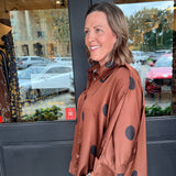 Kenzie Polka Dot Button Front Top