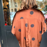 Kenzie Polka Dot Button Front Top