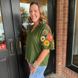 Whitney Floral Sleeve Top