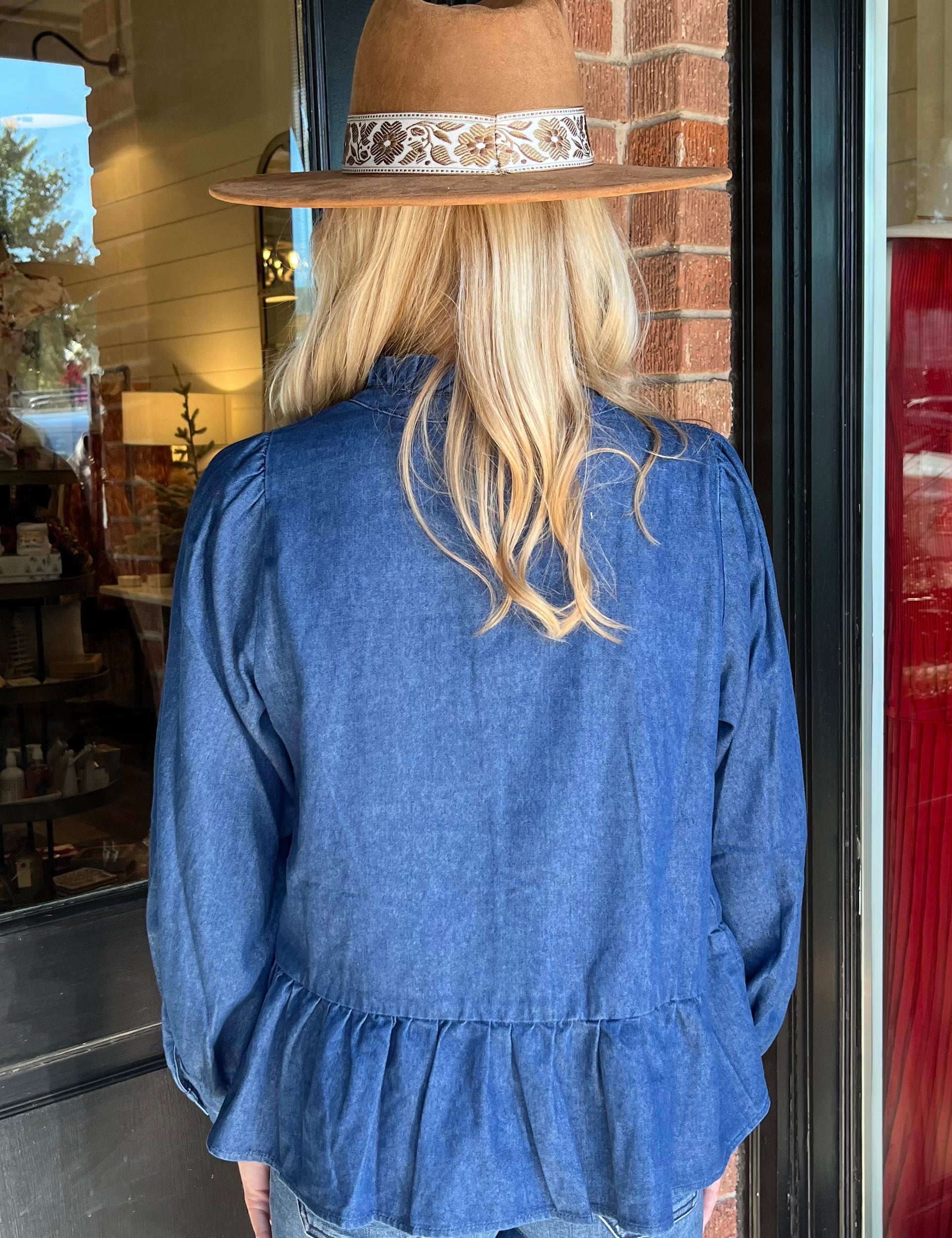 Brooklyn Denim Peplum Top