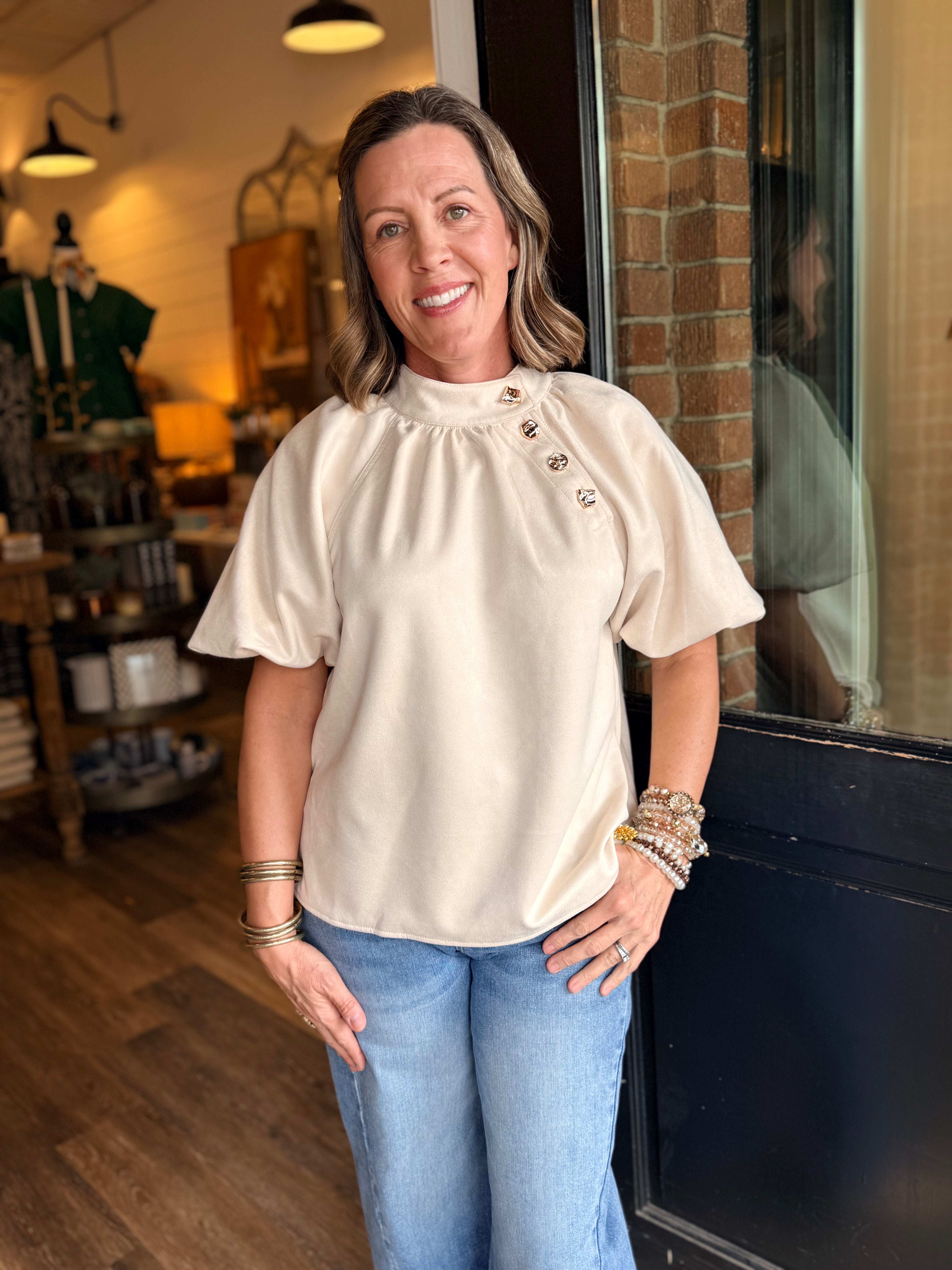 Madeline High Collar Blouse