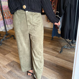 Sienna Scalloped Wide Leg Suede Pants