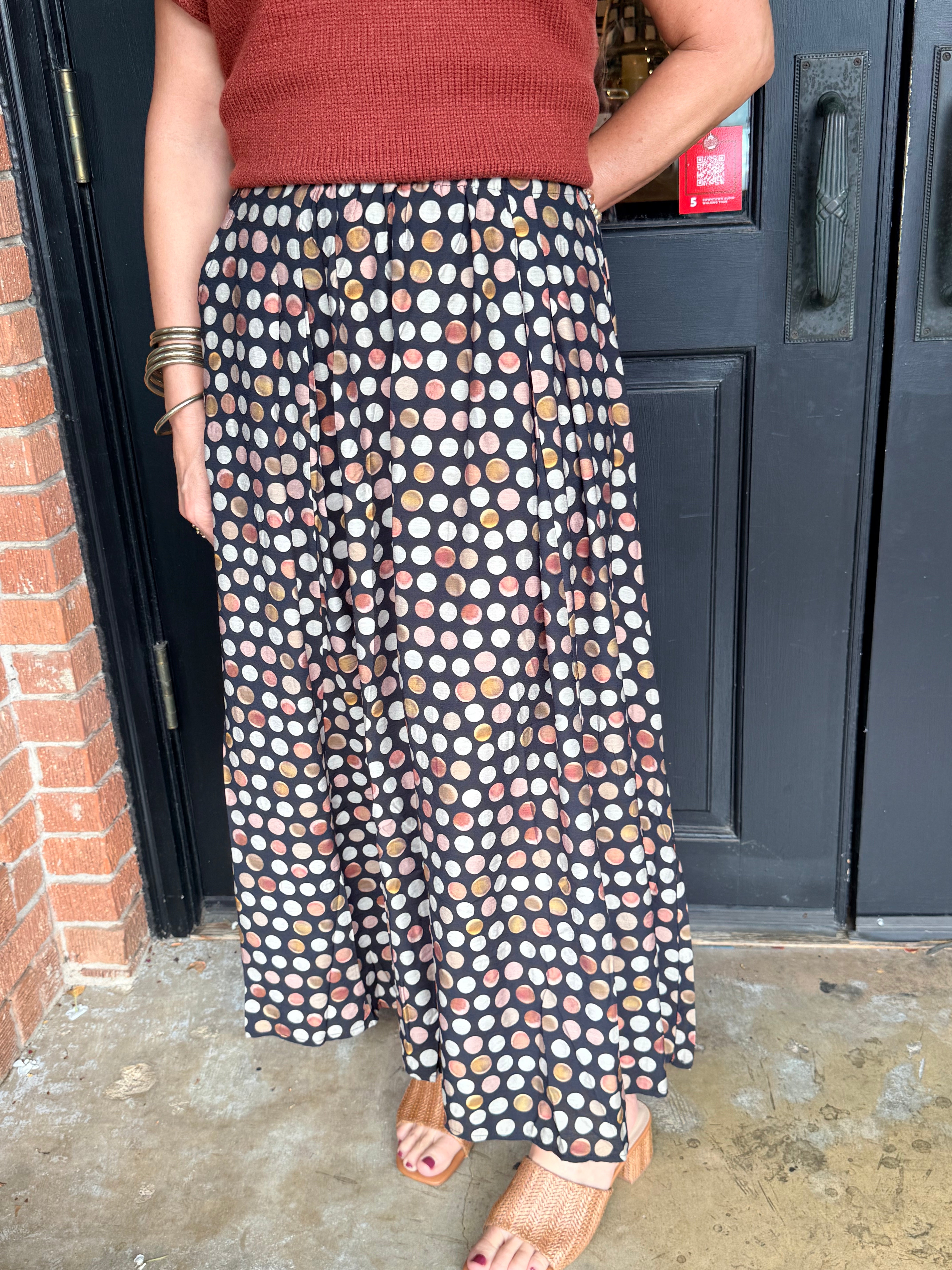 Delta Polka Dot Maxi Skirt