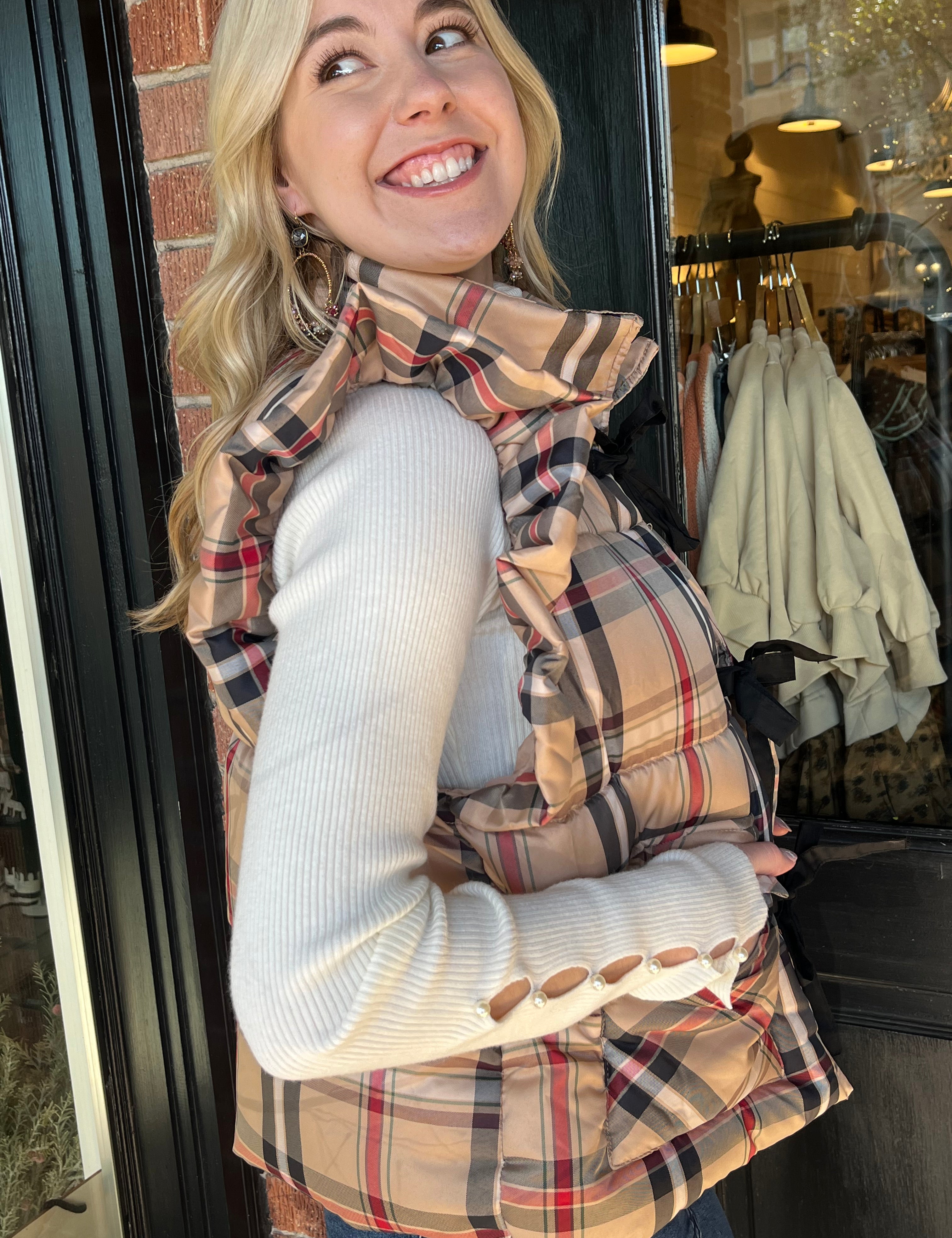 Harris Plaid Puffer Vest