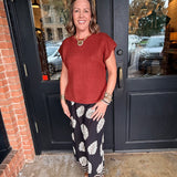 Callie Mix Leaf Print Pants