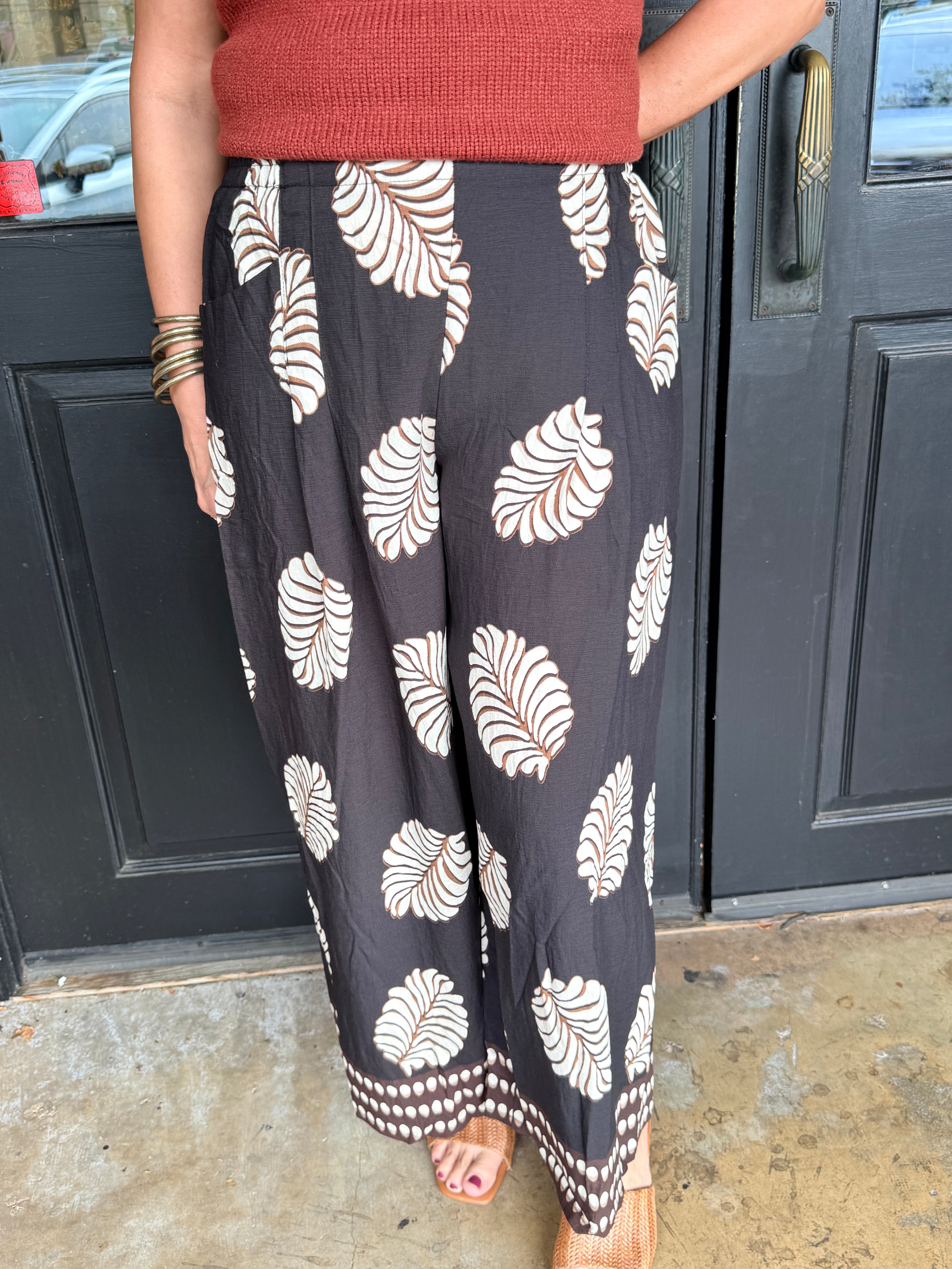 Callie Mix Leaf Print Pants