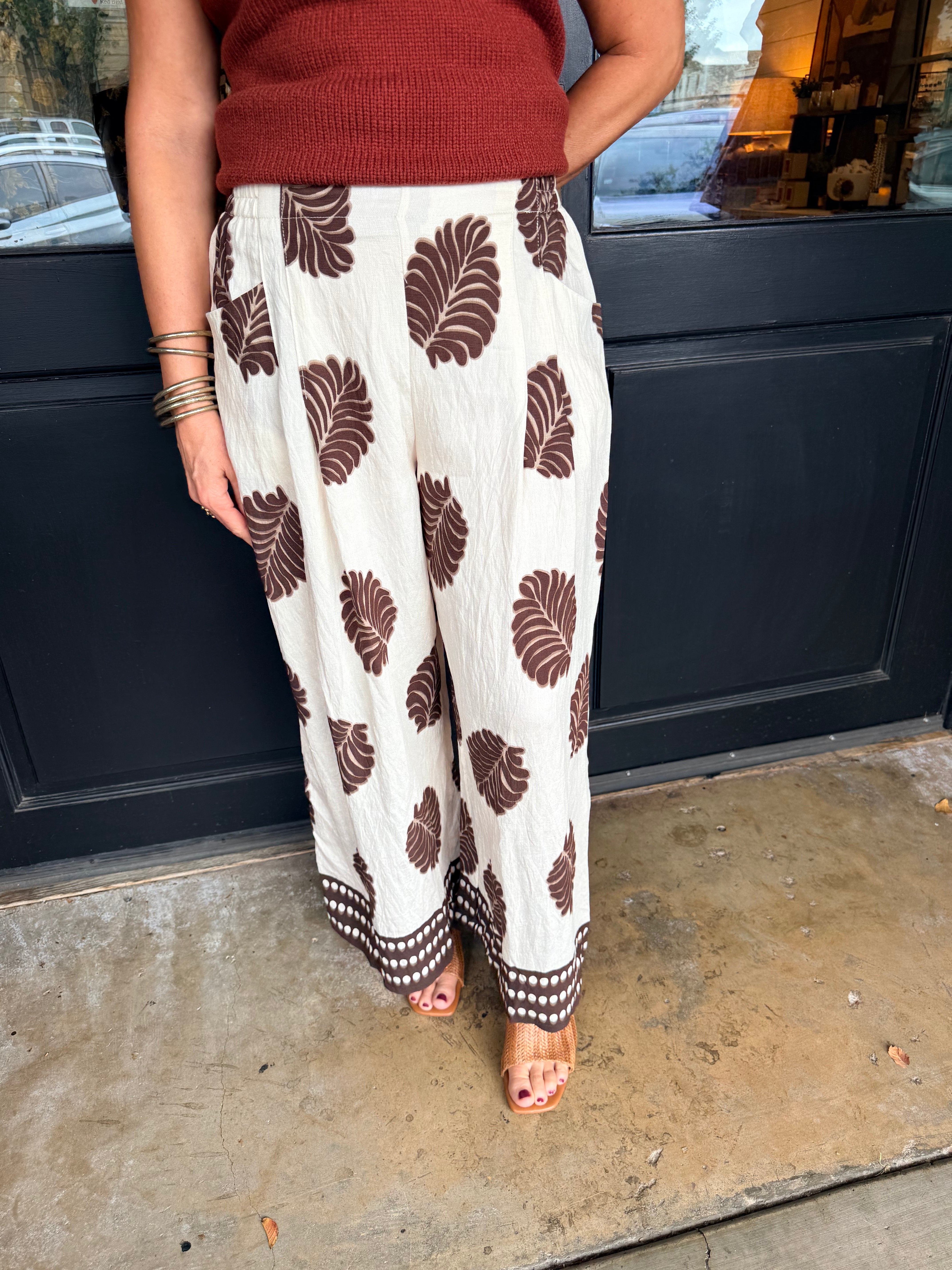 Callie Mix Leaf Print Pants
