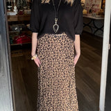 Olivia Leopard Print Midi Skirt