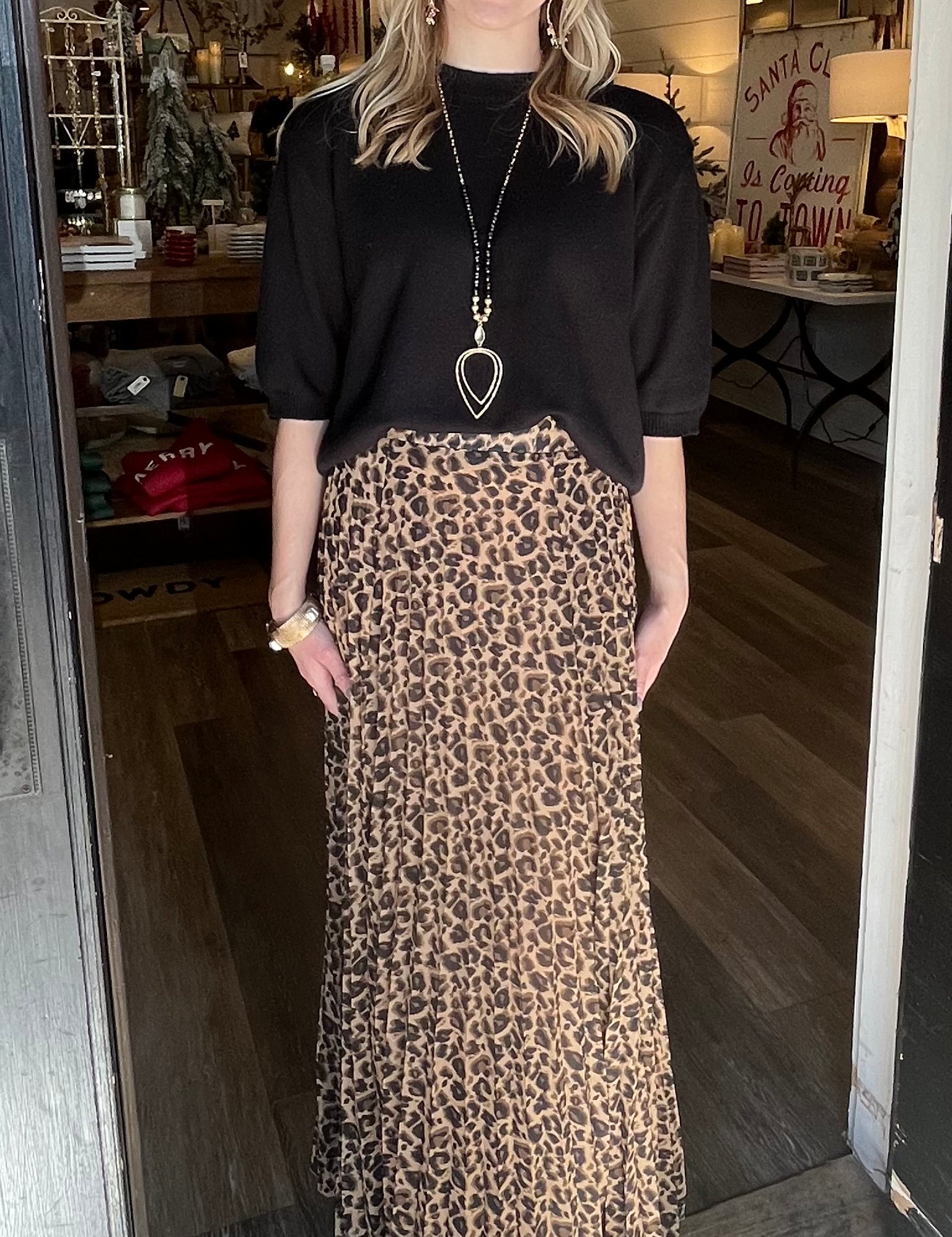 Olivia Leopard Print Midi Skirt