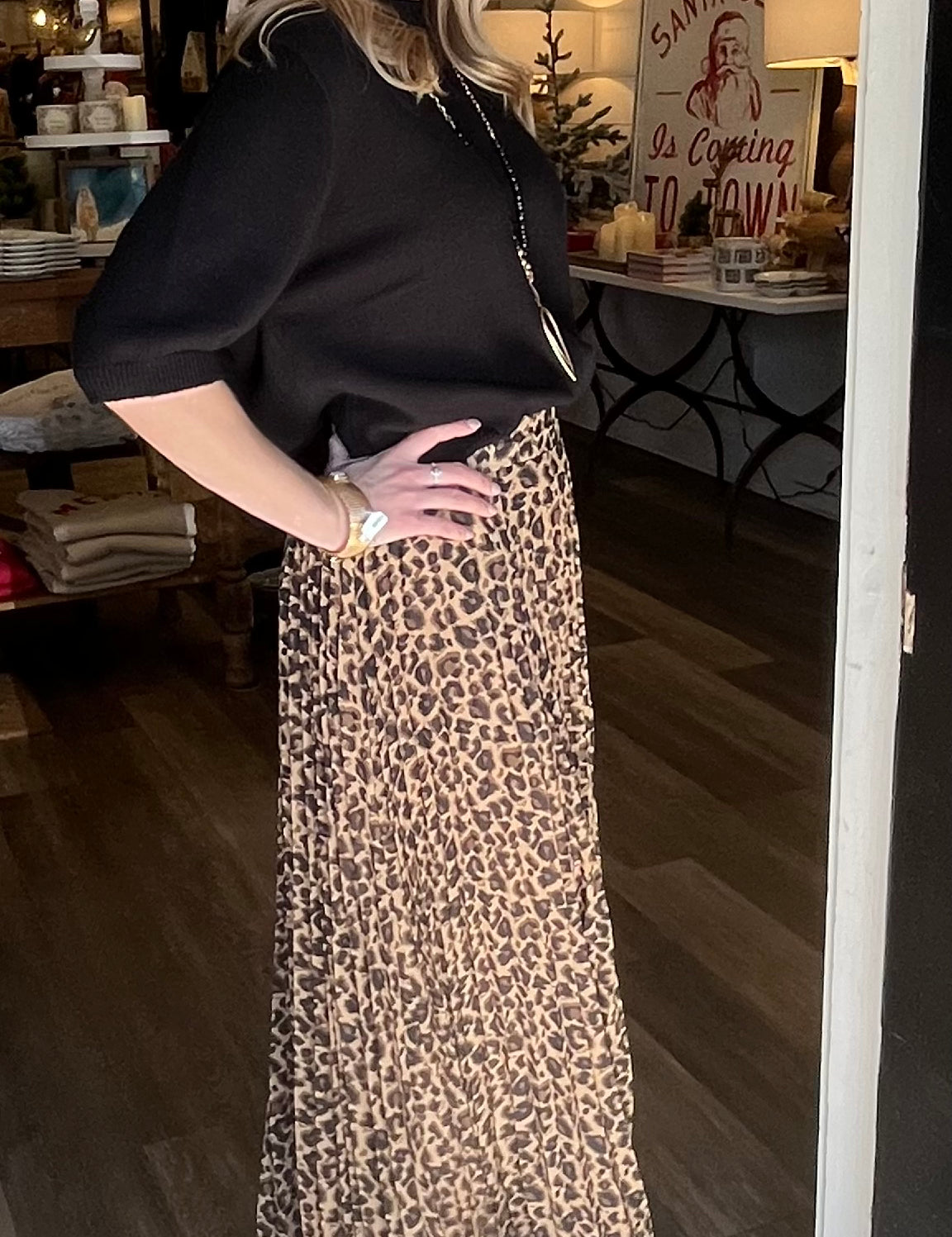 Olivia Leopard Print Midi Skirt