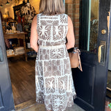 Jenny Leaf Print Midi Dress
