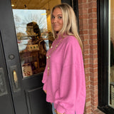 Hanna Mock Neck Balloon Sleeve Knit Top