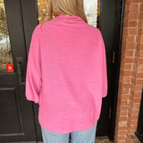 Hanna Mock Neck Balloon Sleeve Knit Top