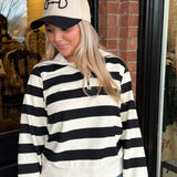 Mandi Striped Half Zip Top