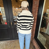 Mandi Striped Half Zip Top