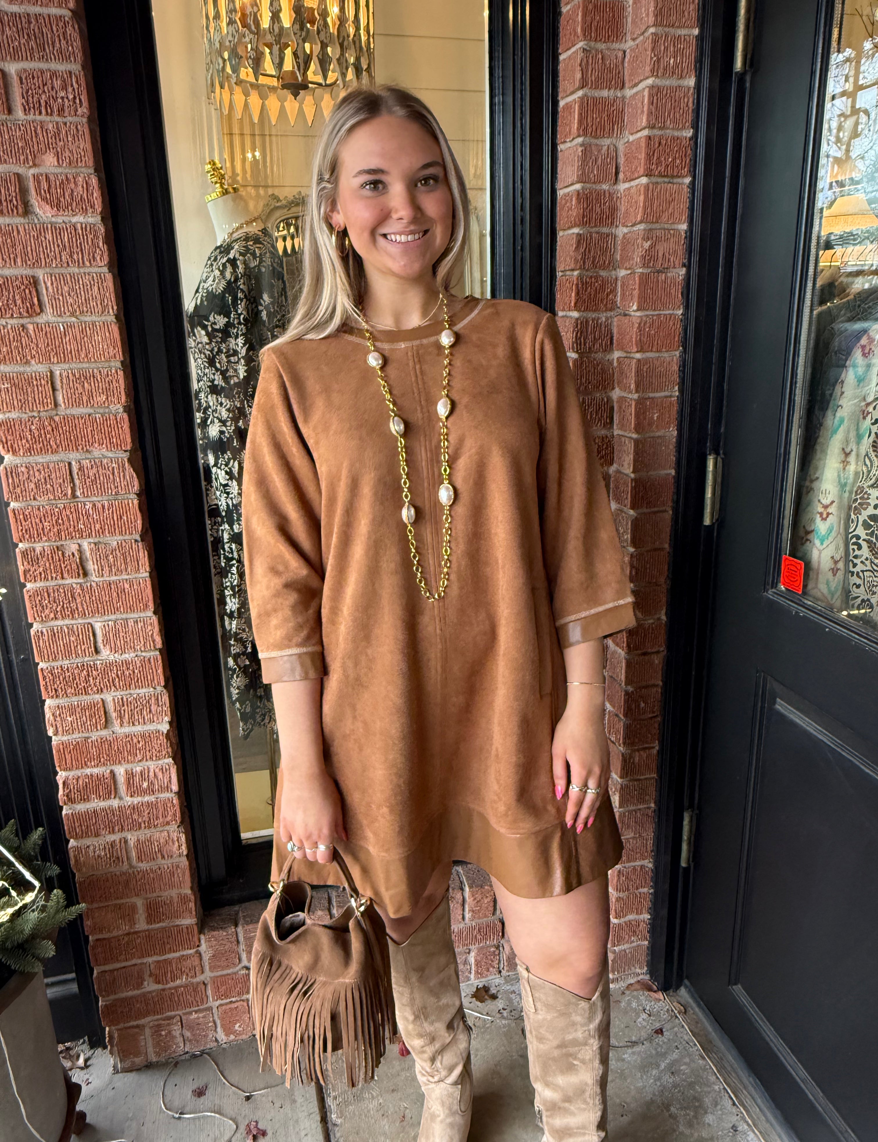 Hazel Suede Mini Dress