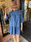 Elora Bow Tie Neck Denim Dress