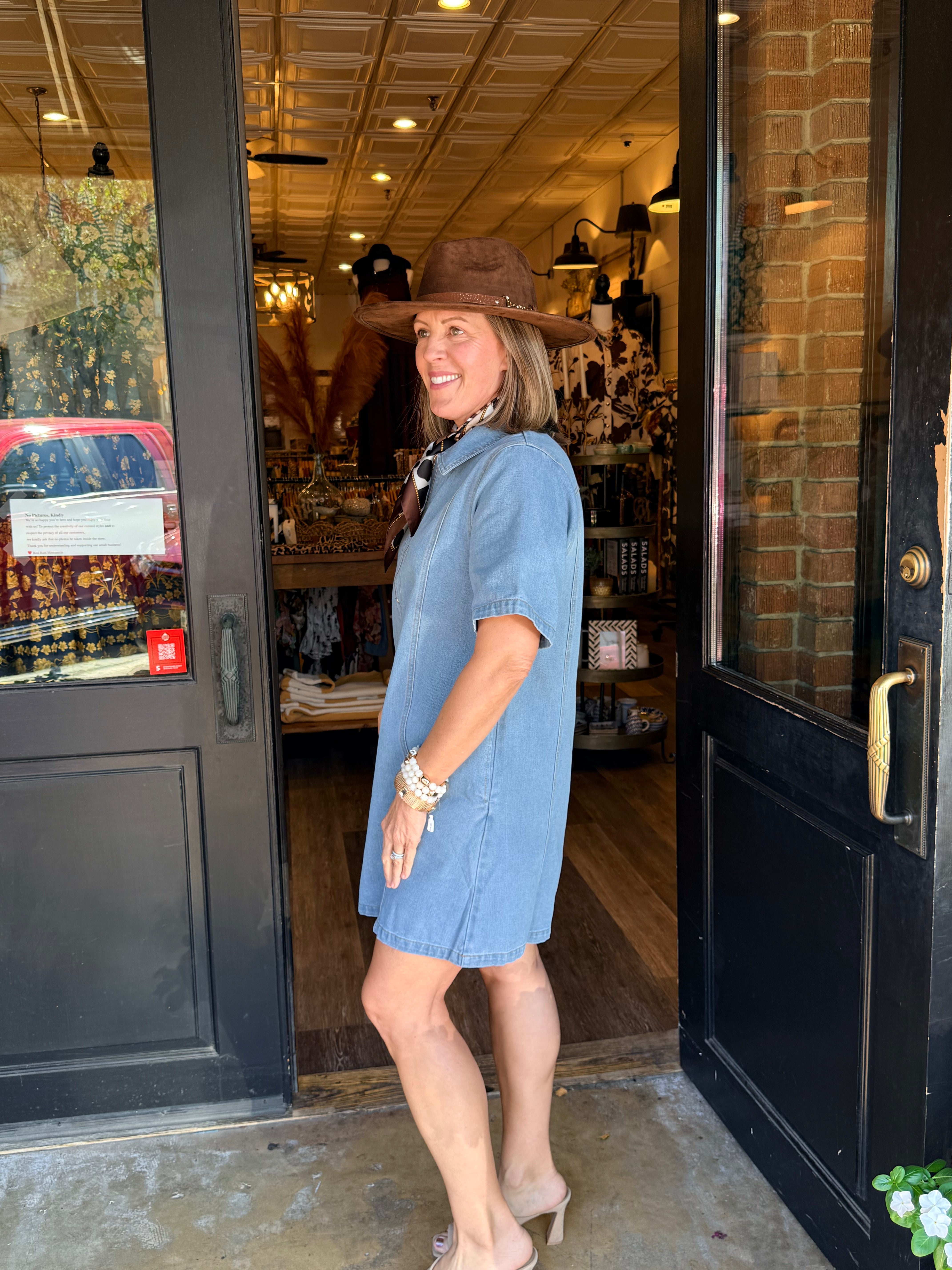 Layla Denim Zip Front Mini Dress