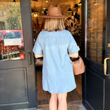 Layla Denim Zip Front Mini Dress