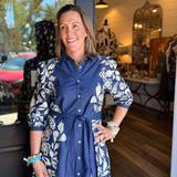Kinzie Floral Midi Shirt Dress