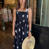 Zoe Floral Border Print Midi Dress