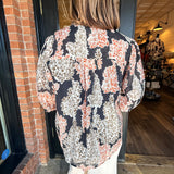 Abby Printed Ruffle V-Neck Top