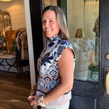 Amy Printed Oversized Sweater Vest