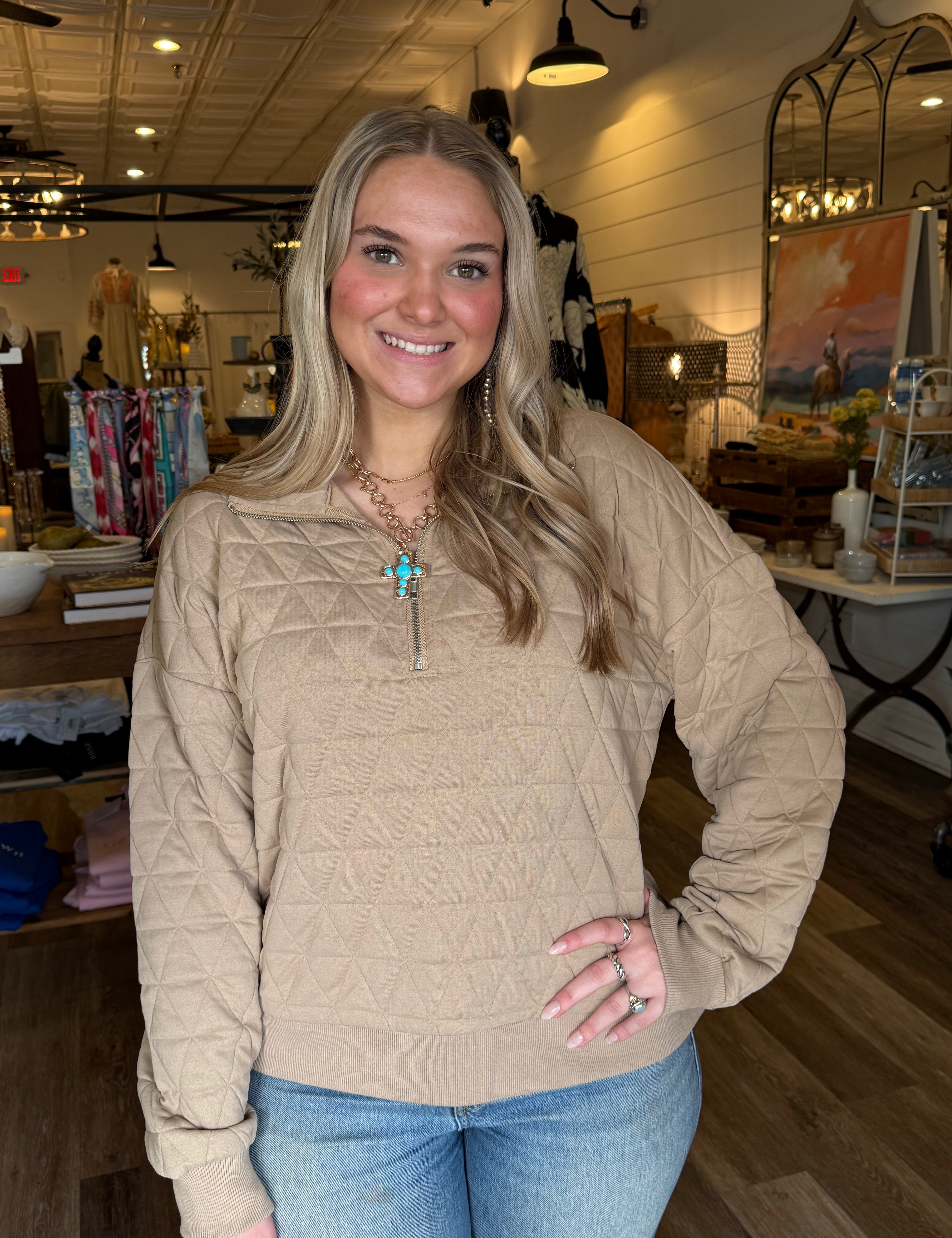 Tanya Quilted Half Zip Jacket