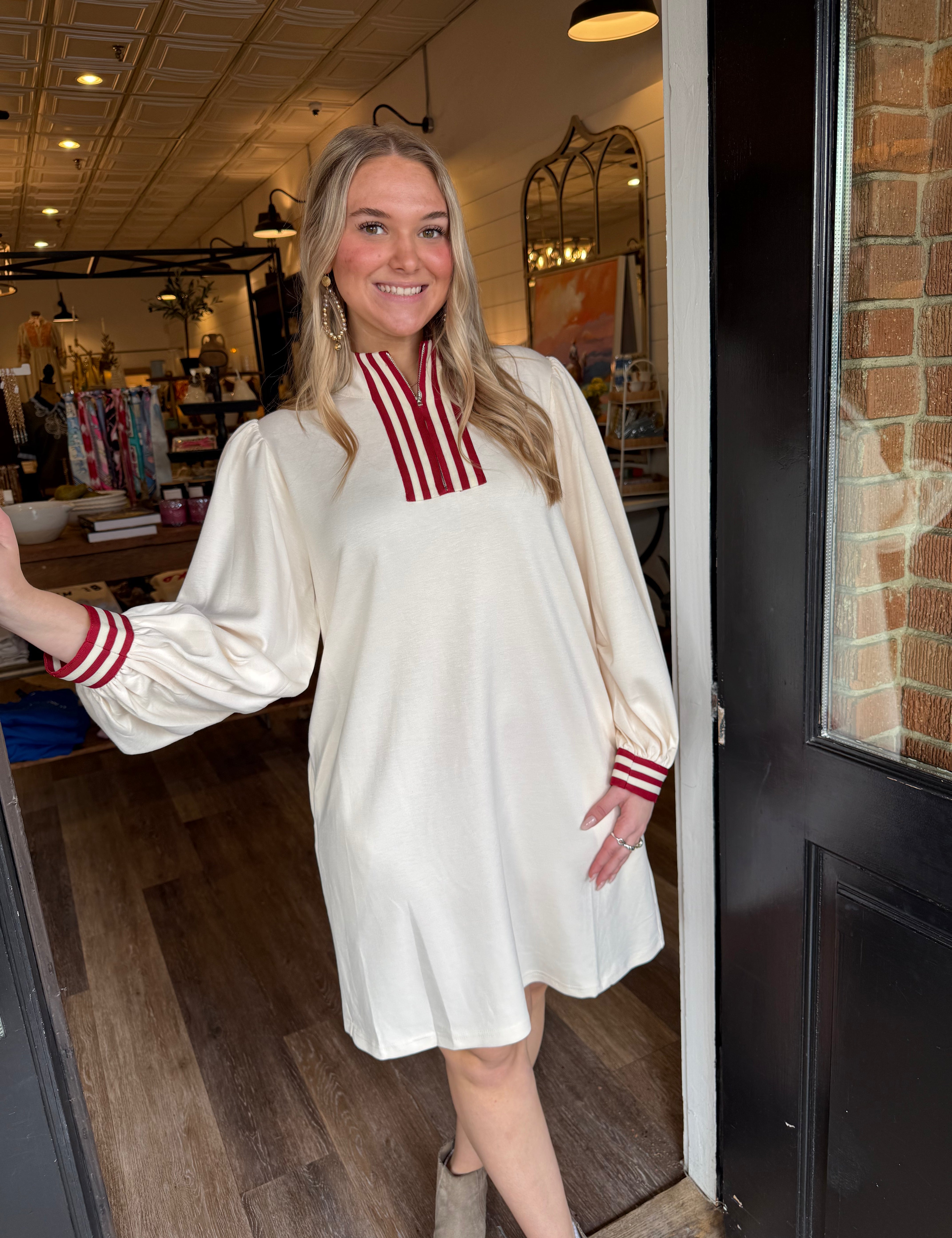 Kayla Half Zip Shirt Dress