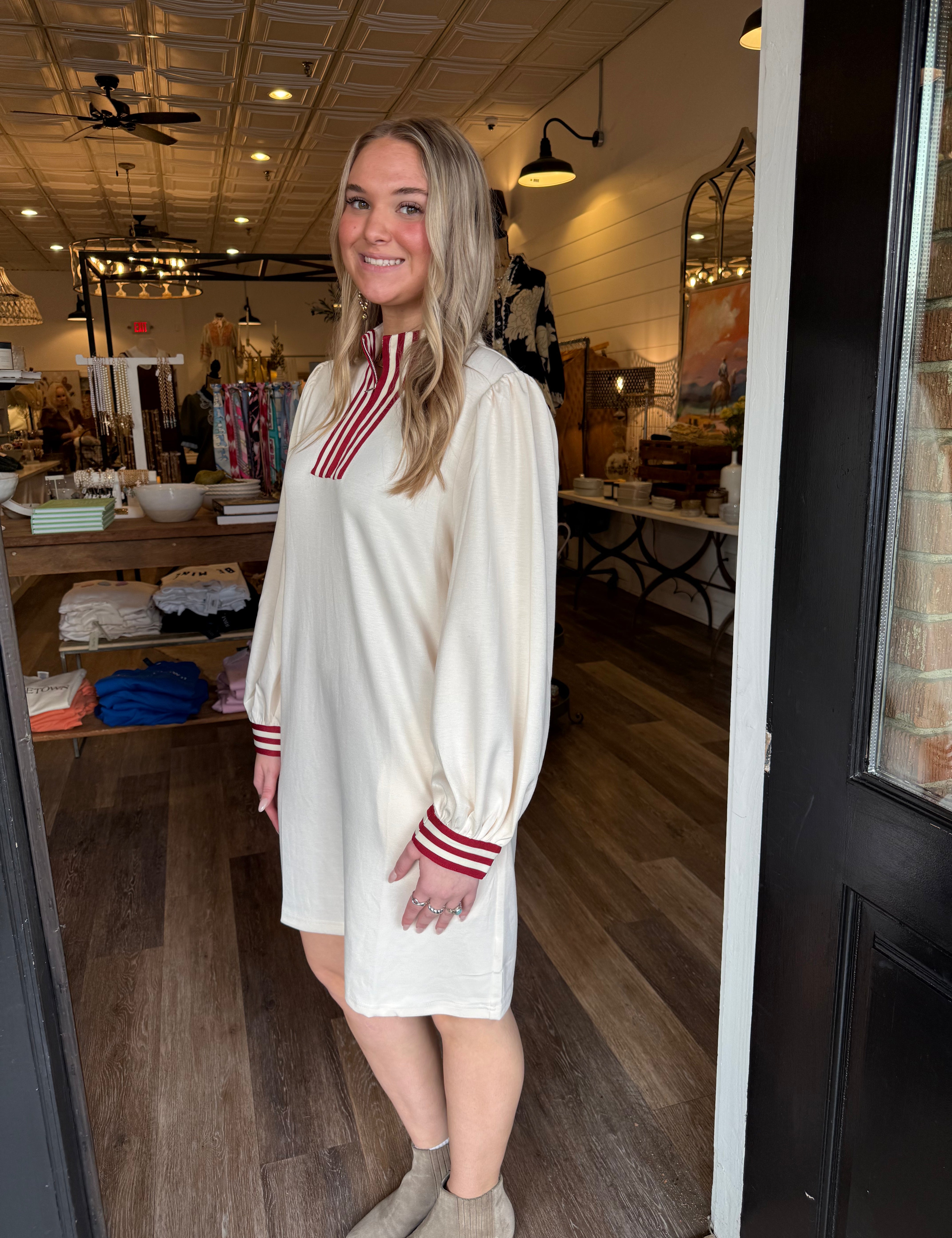 Kayla Half Zip Shirt Dress
