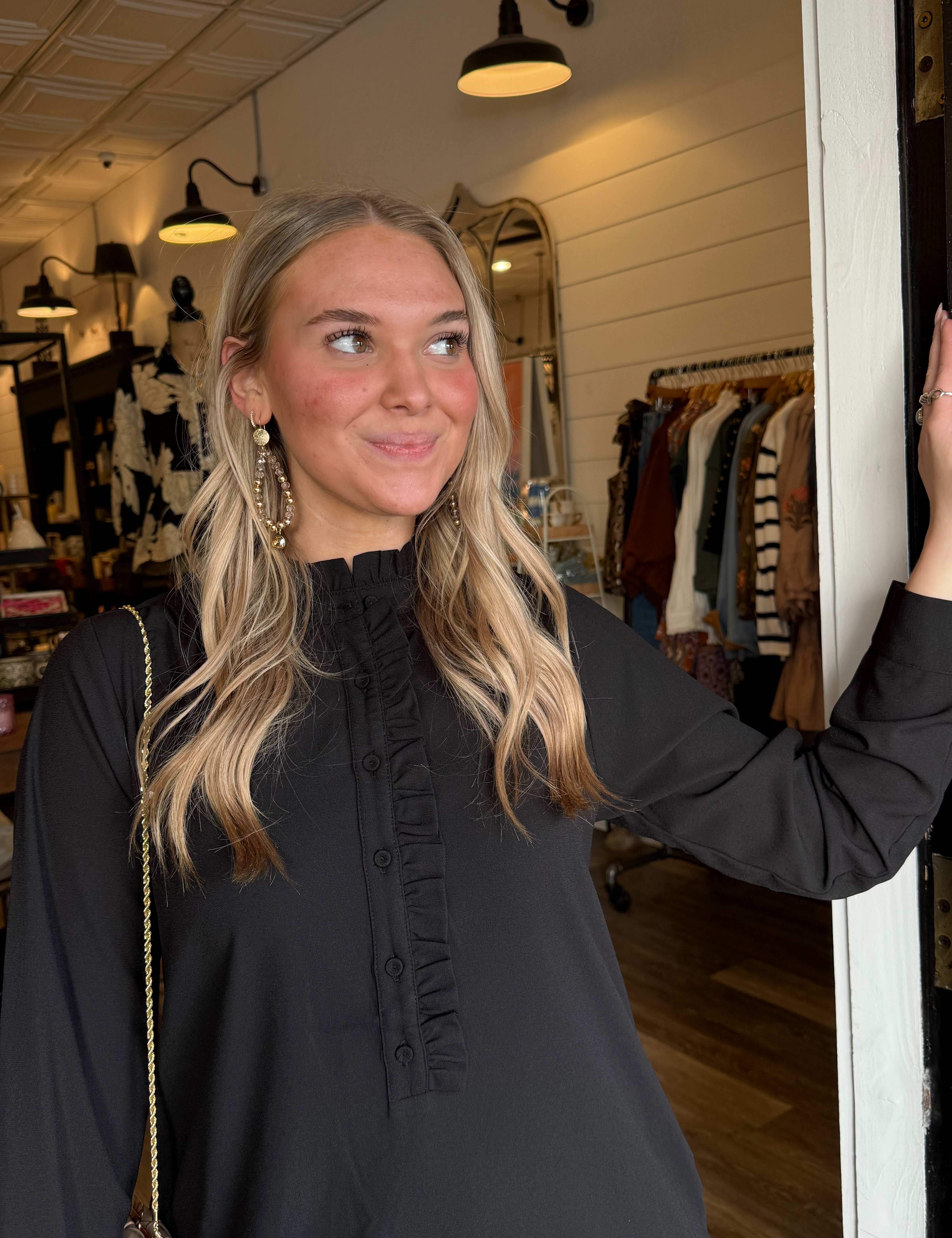 Paige Black Ruffle  Dress